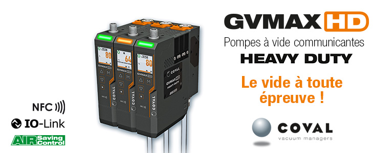 Pompes à vide communicantes Heavy Duty, GVMAX HD COVAL - IO-Link - NFC