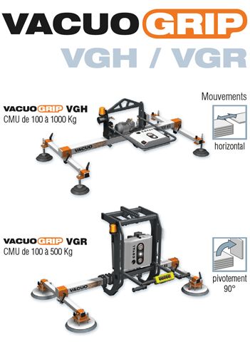 Palonniers à ventouses pour la tôle, série VACUOGRIP COVAL